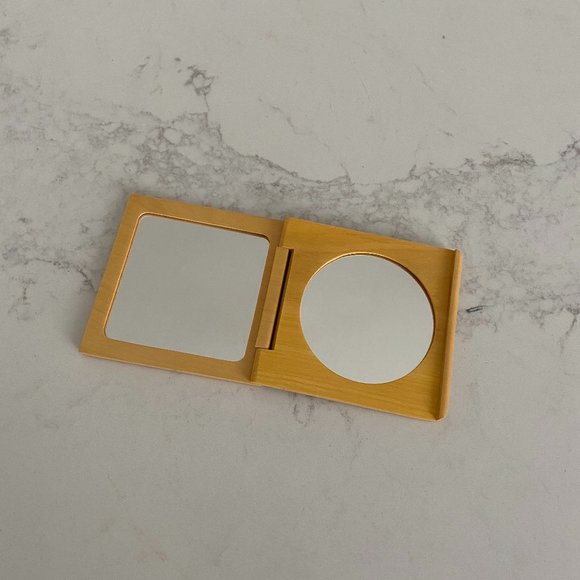 Bamboo Pocket Makeup Mirror With Batik Fabric Protective Bag - Picture 7 of 12